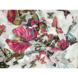 White with Butterflies - Polyester Gauze Voile - 18"x36"