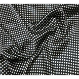Black and White Small Polka Dots - Silk Charmeuse - 11"x36" Remnant