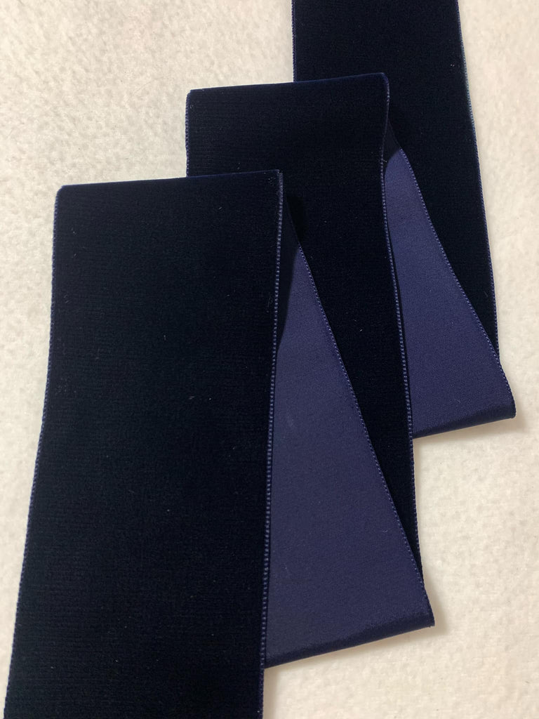 French Velvet Ribbon - Navy Blue (3" wide)