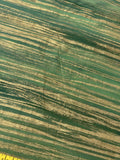 Gold Metallic Stripe on Green Batik 100% Cotton Fabric