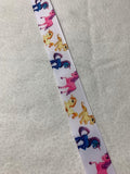 Unicorns on White Grosgrain Ribbon Trim 1"x 5 Yards