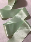 Mint Green French Satin Double Face Ribbon - 2.5" wide - 5 Yards - Made in France