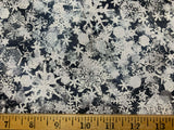 Metallic Snowflakes Naturescapes Cotton Fabric Vintage 90's OOP P&B Textiles