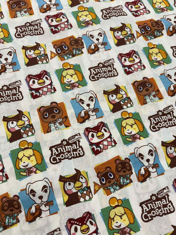 Animal Crossing Primary Friend Springs Creative Nintendo Cotton Fabric