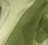 Avocado Green - Hand Dyed Silk Organza