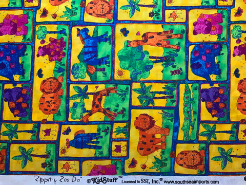 Zippity Zoo Da Cotton Fabric Vintage 90's OOP Jungle Safari SSI