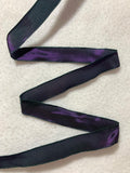 Iridescent Purple Green Vintage French Wired Taffeta Ribbon 11/16" wide