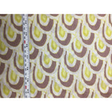 Remnant Sale 30"x54" - Cream Yellow Mauve Geometric - Cotton Voile Lawn