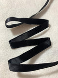 Black Vintage  French Wired Satin Ribbon 9/16" wide - Made in France