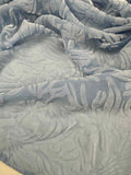 Cornflower Blue Floral - Hand Dyed Burnout Silk Velvet