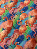 Fabulous Flamingos Allover Blue- Paintbrush Studio Cotton Fabrics