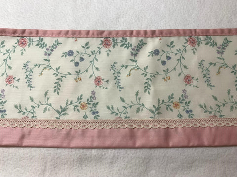 Vintage 6.5" Wide Cotton Trim - Pink Floral with Lace