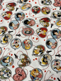 All My Heart Lockets by Riley Blake J Wecker Frisch 100% Cotton Fabric Retro Valentine's Day