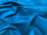 Teal Blue with Silver Glitter Sparkle Cotton Fabric Vintage 1997 OOP Blank Textiles
