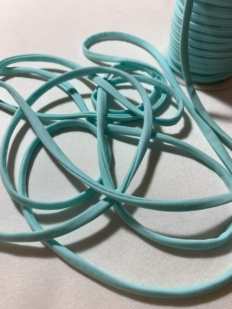 Aqua Blue Stretch Tubular Spaghetti Strap Cording Tubing Trim - 1/4" x 10 Yards