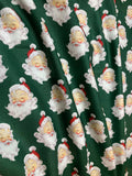 Merry Little Christmas Santa Heads Green by Riley Blake My Mind's Eye 100% Cotton Fabric Retro Christmas