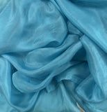 Aqua Blue - Hand Dyed Silk Habotai