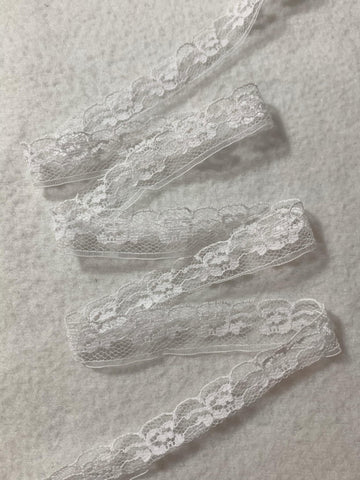 Vintage Floral Border Lace Trim White 3/4" wide x 3 Yards