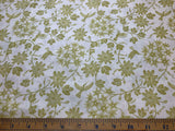 Hibiscus Hummingbird on White Lewis & Irene Cotton Fabric