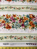 Bloom On by Maywood Studio 100% Cotton Fabric - Floral Stripe