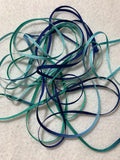 Variegated Hand Dyed Turquoise Rayon Ribbon Trim 1/8"x 5 Yards Great for Embroidery