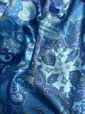 Blue & Turquoise Paisley - Silk Charmeuse