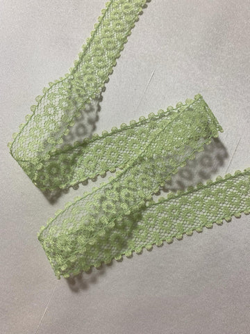 Vintage Light Green Lace Trim 7/8" wide x 2 Yards