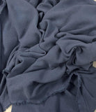 Denim Blue - Hand Dyed Squares Weave Silk Noil