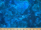 Dark Blue Marble Texture, Tranquil Waters by Deborah Edwards for Northcott Cotton Fabric DP27211-48