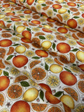 Fancy Fruit by Maywood Studio 100% Cotton Fabric - Oranges & Lemons Citrus