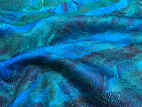 Dark Blue Ombre, Tranquil Waters by Deborah Edwards for Northcott Cotton Fabric DP27206-48