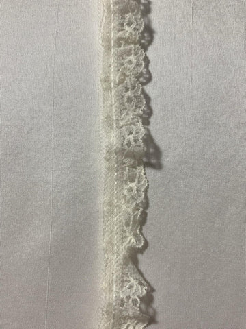 Vintage Ivory Ruffle Border Lace Trim 3/4" wide x 1.75 Yards