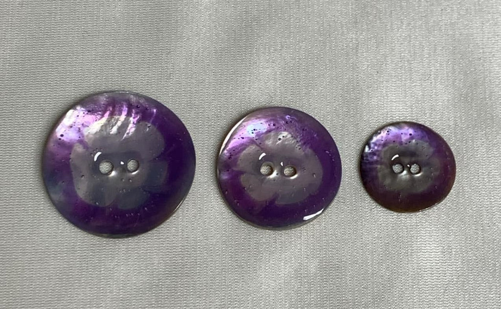 Italian Dyed Purple Natural Shell MOP Pearl Button (3 Sizes to Choose From)