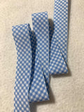 Vintage Blue & White Gingham Bias Trim 15/16"x 3 Yards