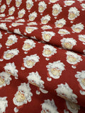 Merry Little Christmas Santa Heads Red by Riley Blake My Mind's Eye 100% Cotton Fabric Retro Christmas