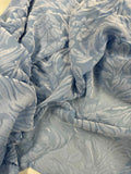 Cornflower Blue Floral - Hand Dyed Burnout Silk Velvet