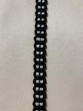 Vintage Black & White Scalloped Woven Ribbon Trim 5/8" wide -2.5 Yards-