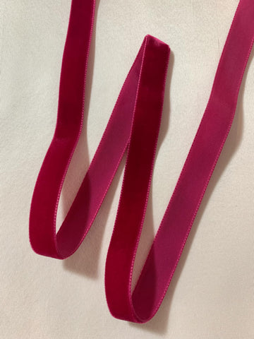 Raspberry Pink French Velvet Ribbon (5/8" wide)