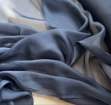 Steel Blue- Soft Silk Organza Fabric (Also called Flat Chiffon) 6 momme weight