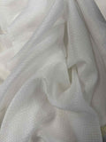 White Gingham Seersucker Gauze - Silk Chiffon Fabric