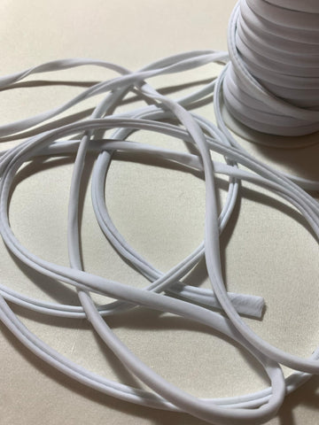 White Stretch Tubular Spaghetti Strap Cording Tubing Trim - 1/4" x 10 Yards