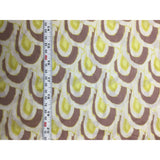 Remnant Sale 30"x54" - Cream Yellow Mauve Geometric - Cotton Voile Lawn