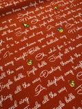 Jingle Bells Lyrics on Red by Riley Blake Lindsay Wilkes 100% Cotton Fabric Retro Christmas