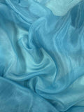 Aqua Blue - Hand Dyed Silk Habotai