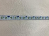 Vintage Blue Flowers on White - Jacquard Ribbon 1/2" wide -2 Yards-