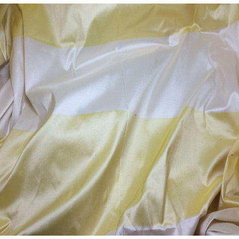 Yellow & White Stripe Silk TAFFETA Fabric 18"x27" Remnant