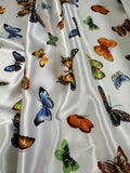 Butterflies - Silk Charmeuse Fabric