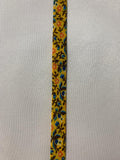 Vintage Yellow with Blue Flowers Bias Tape Double Fold Trim Extra Wide 3 Yards