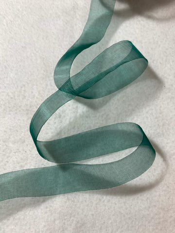 Forest Green Organdy Organza Ribbon - 1" wide - 5 Yards