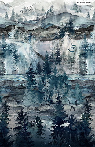 Soar Moody Blues Wide Backing - by Deborah Edwards for Northcott Cotton Fabric B24581-44